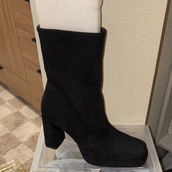 MISS LOLA SUEDE HEELED BOOTS - Picture 1 of 6